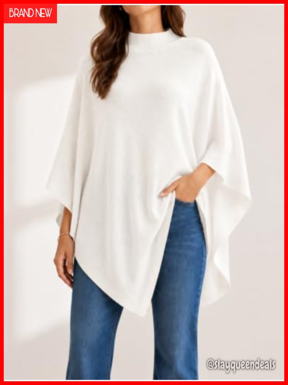 Women's Oversized Dolman Sweater Knit Irregular Hem Tunic Pullover